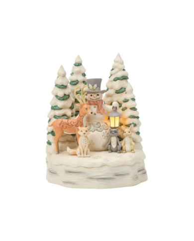 Heartwood Creek by Jim Shore - Figurine Bonhomme de Neige Forêt White Woodland