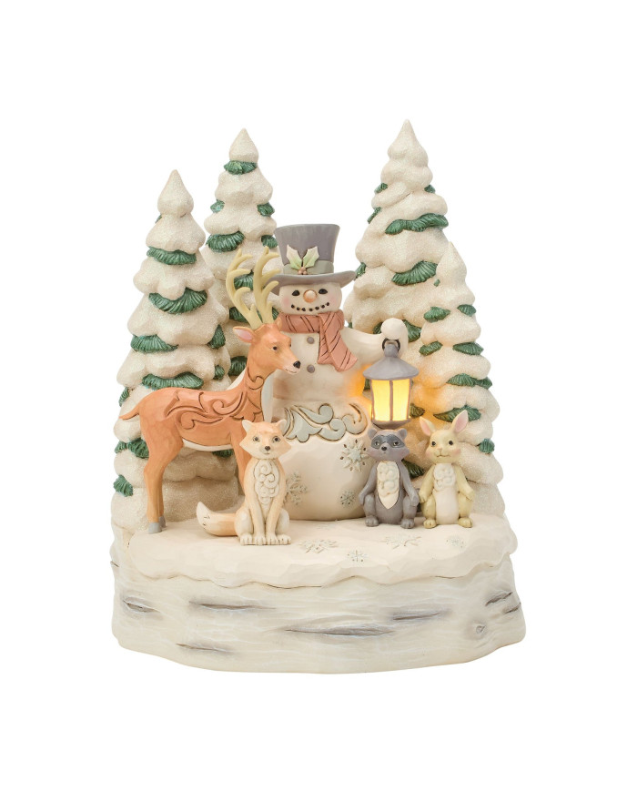 Heartwood Creek by Jim Shore - Figurine Bonhomme de Neige Forêt White Woodland