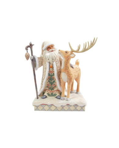 Heartwood Creek by Jim Shore - Figurine Père Noël Woodland Manteau de Fourrure Cerf