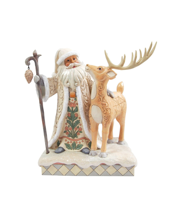 Heartwood Creek by Jim Shore - Figurine Père Noël Woodland Manteau de Fourrure Cerf