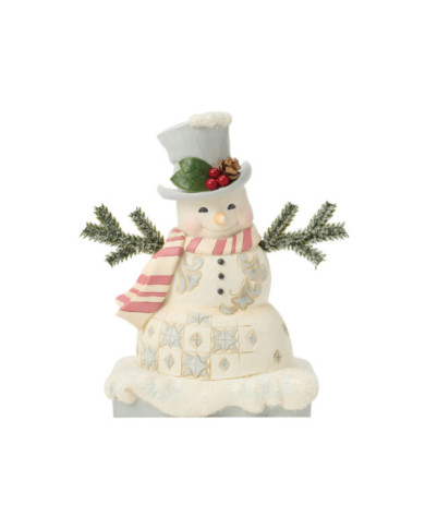Heartwood Creek by Jim Shore - Figurine Bonhomme de Neige White Woodland Chapeau Givré