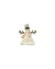 Heartwood Creek by Jim Shore - Figurine Bonhomme de Neige White Woodland Chapeau Givré