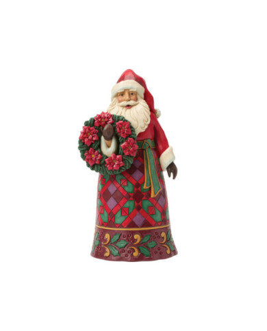Heartwood Creek by Jim Shore - Figurine Père Noël au Poinsettia