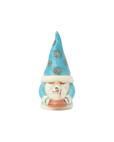 Heartwood Creek by Jim Shore - Figurine Gnome de Noël Bleu Mini Boule Neigeuse