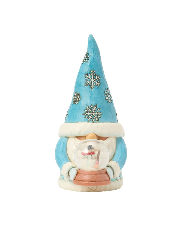 Heartwood Creek by Jim Shore - Figurine Gnome de Noël Bleu Mini Boule Neigeuse
