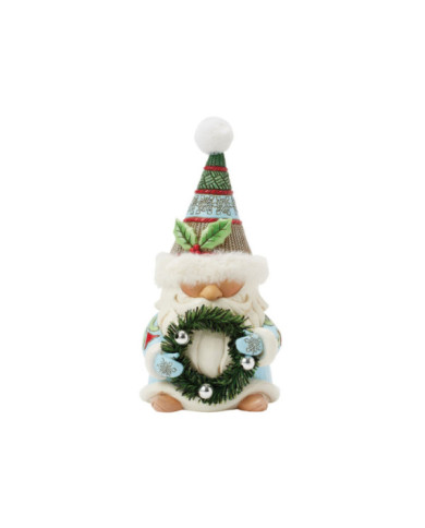 Heartwood Creek by Jim Shore - Figurine Gnome Couronne de Noël Chapeau fourrure
