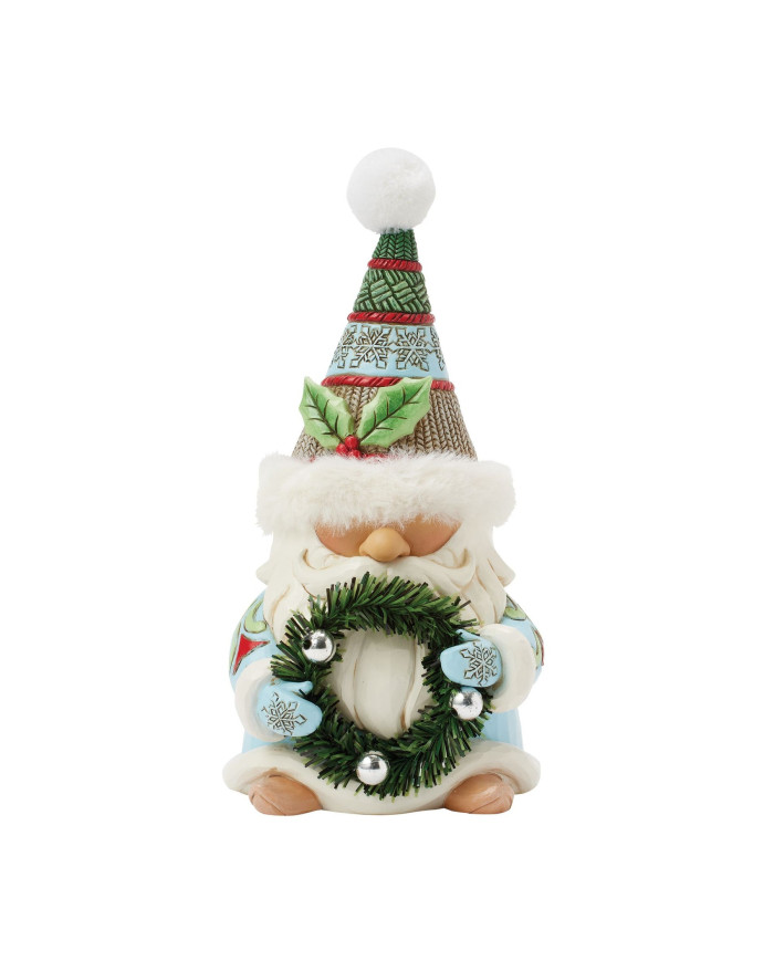 Heartwood Creek by Jim Shore - Figurine Gnome Couronne de Noël Chapeau fourrure