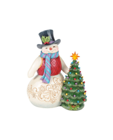 Heartwood Creek by Jim Shore - Figurine Bonhomme de Neige Sapin Lumineux