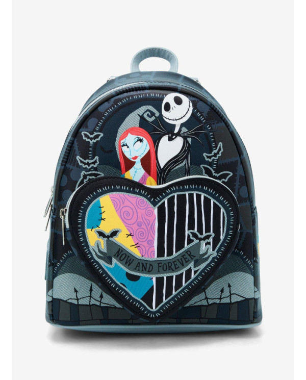 Sac à dos Loungefly - L'Etrange Noël de Mr Jack - Jack & Sally Split Heart