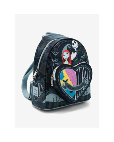 Sac à dos Loungefly - L'Etrange Noël de Mr Jack - Jack & Sally Split Heart