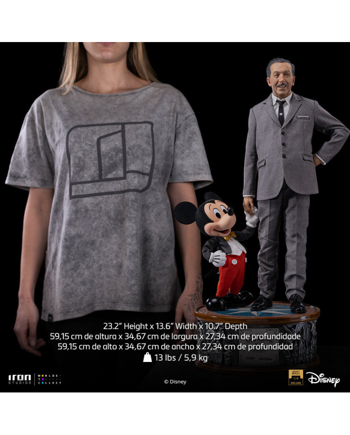 Statuette Iron Studios - Walt Disney & Mickey Mouse - Disney Classics - Legacy Replica 1/4