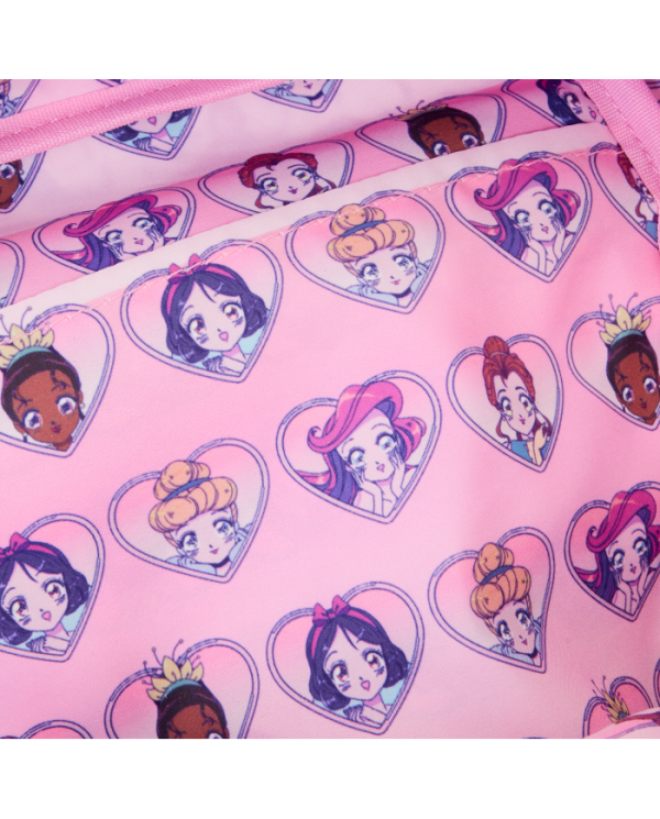 Sac à dos Loungefly - Disney Princess Manga Style All-Over Print Nylon Square