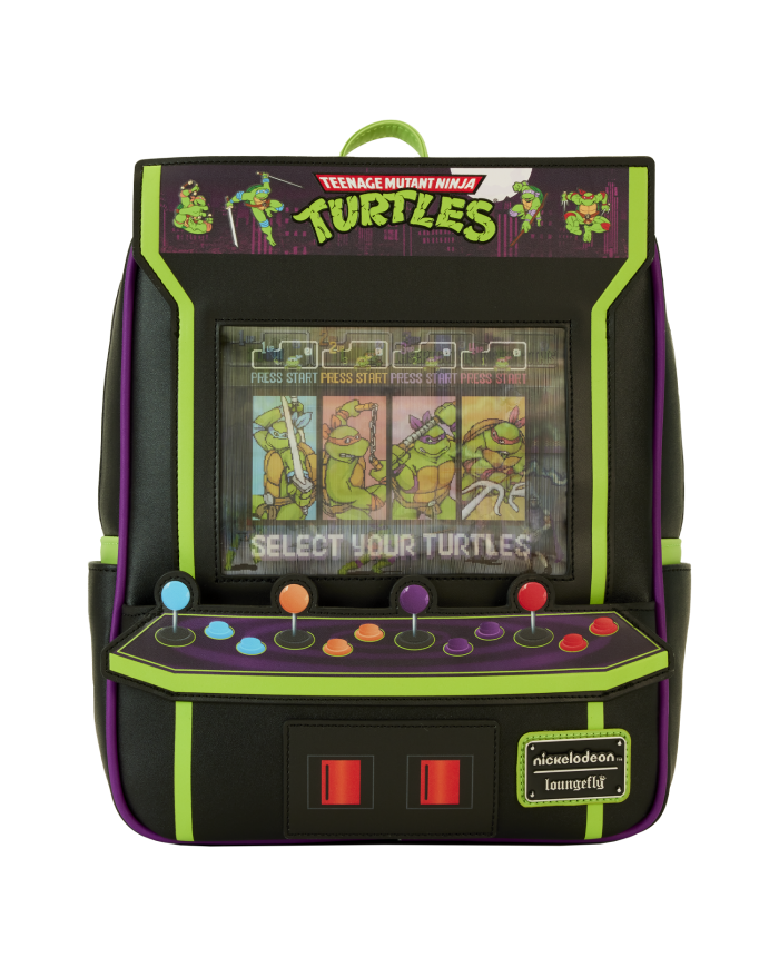 Sac à dos Loungefly - Tortues Ninja 40th Anniversary Vintage Arcade Lenticular Glow