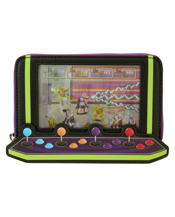 Portefeuille Loungefly - Tortues Ninja 40th Anniversary Vintage Arcade Lenticular Glow
