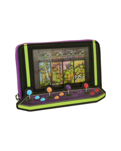 Portefeuille Loungefly - Tortues Ninja 40th Anniversary Vintage Arcade Lenticular Glow