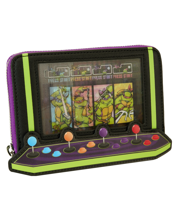 Portefeuille Loungefly - Tortues Ninja 40th Anniversary Vintage Arcade Lenticular Glow