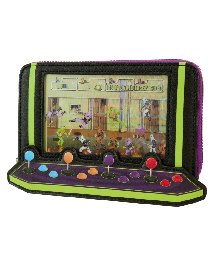 Portefeuille Loungefly - Tortues Ninja 40th Anniversary Vintage Arcade Lenticular Glow