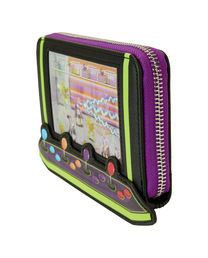 Portefeuille Loungefly - Tortues Ninja 40th Anniversary Vintage Arcade Lenticular Glow